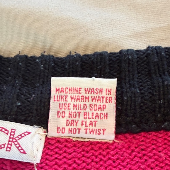 Lipstick Boutique Women’s Size L Vibrant Pink, Gray, Black Sweater Dress - Picture 12 of 12